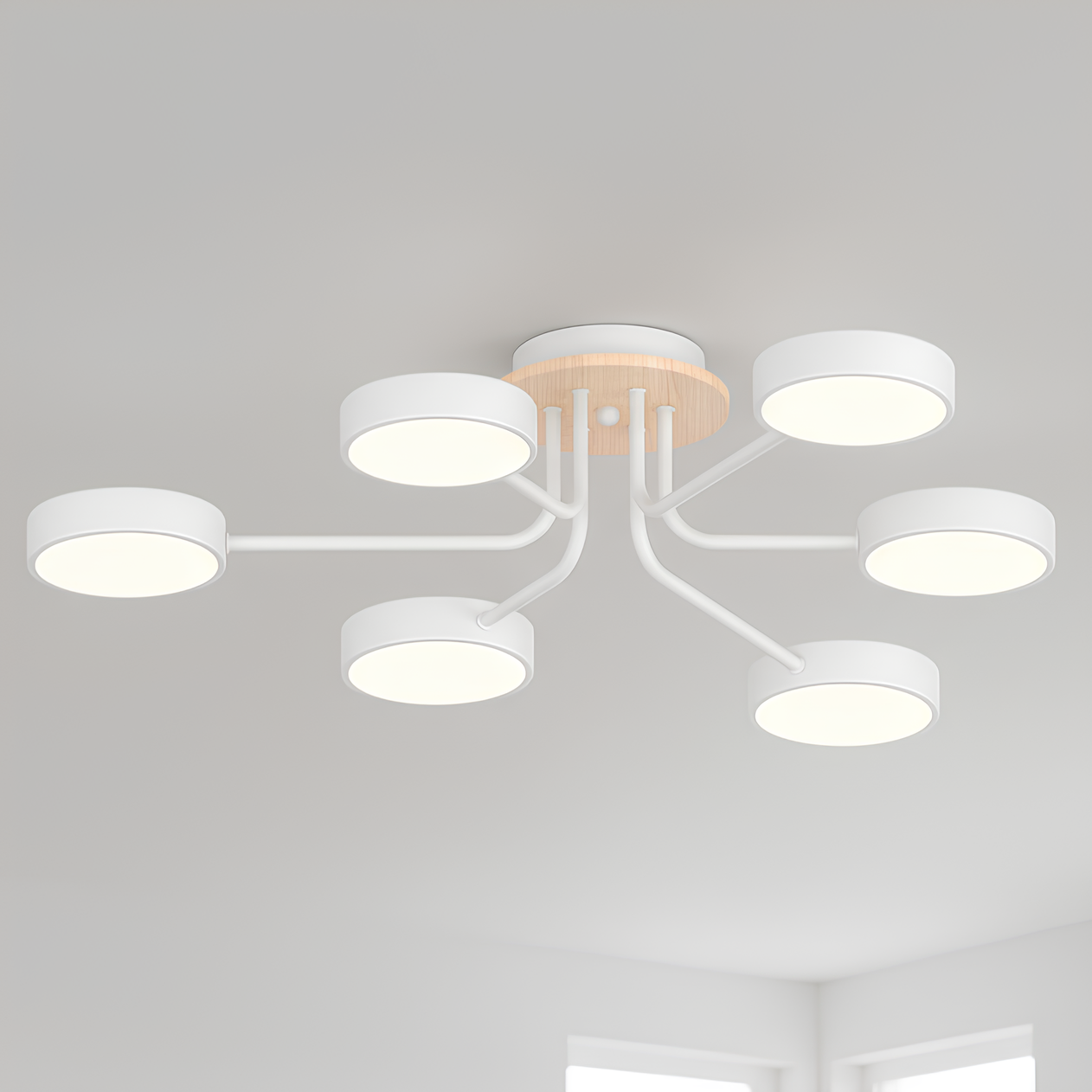 Люстра светодиодная Valeso 72W с акриловыми рассеивателями 3000/4200/6000K Белый (XI3333-6) Люстра светодиодная Valeso 72W с акриловыми рассеивателями 3000/4200/6000K Белый (XI3333-6)