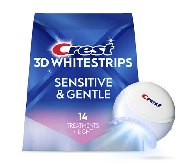Отбеливающие полоски для чувствительных зубов Crest 3D Whitestrips Sensitive и LED Light Whitening Kit 14 пар (20631389)