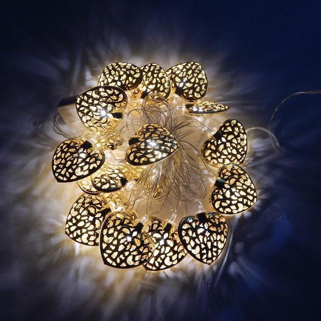 Гирлянда Copper Ball 150M-4 7251 10 LED Большие сердца прозрачный провод (47649)