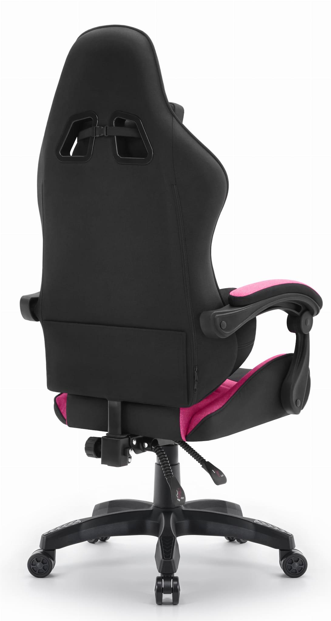Компьютерное геймерское кресло Hell's Chair Rainbow Plus Black-Pink ткань - фото 4