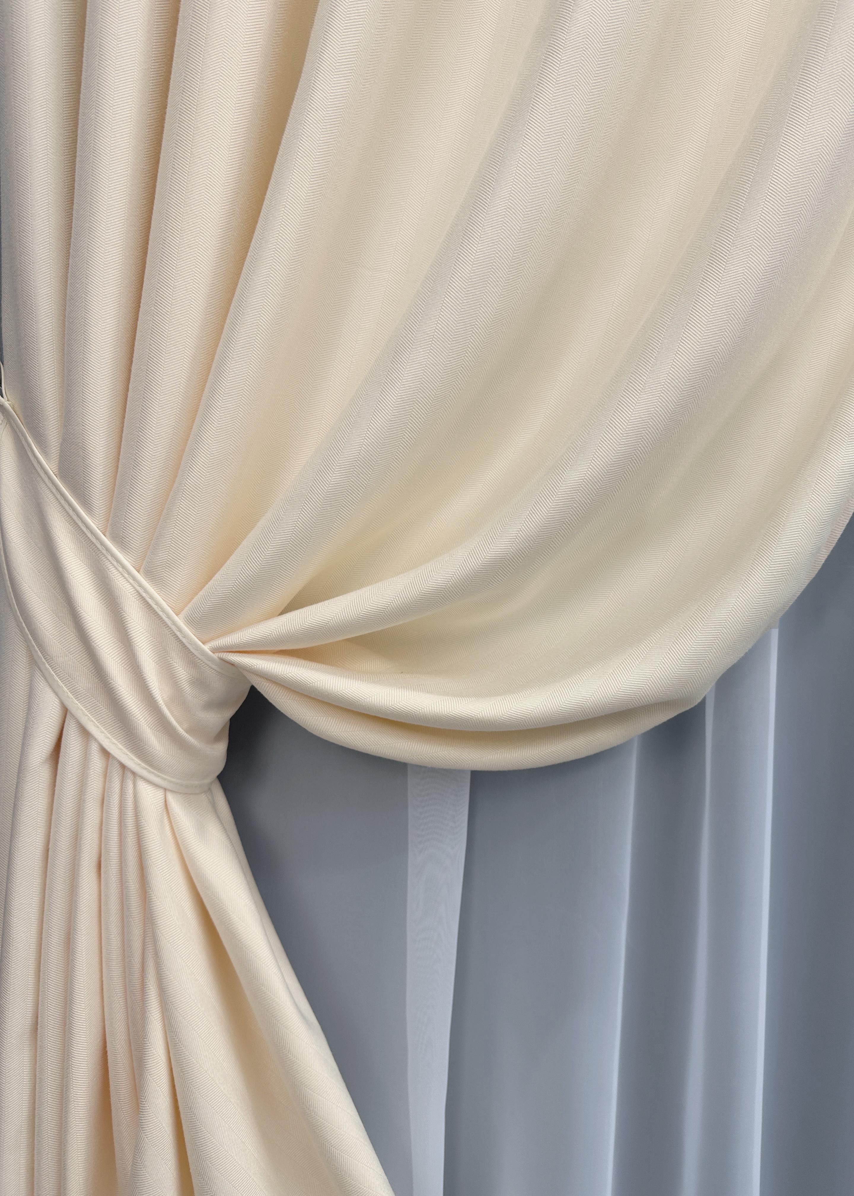 Комплект штор VR-Textil № 1735ш жаккард 150х270 см 2 шт. Кремовый (33-0703) - фото 4