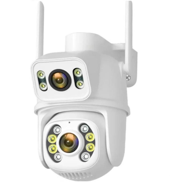 IP-камера вулична Q28 IP66 поворотна з подвійним об'єктивом 6 мП Білий (2390000023)
