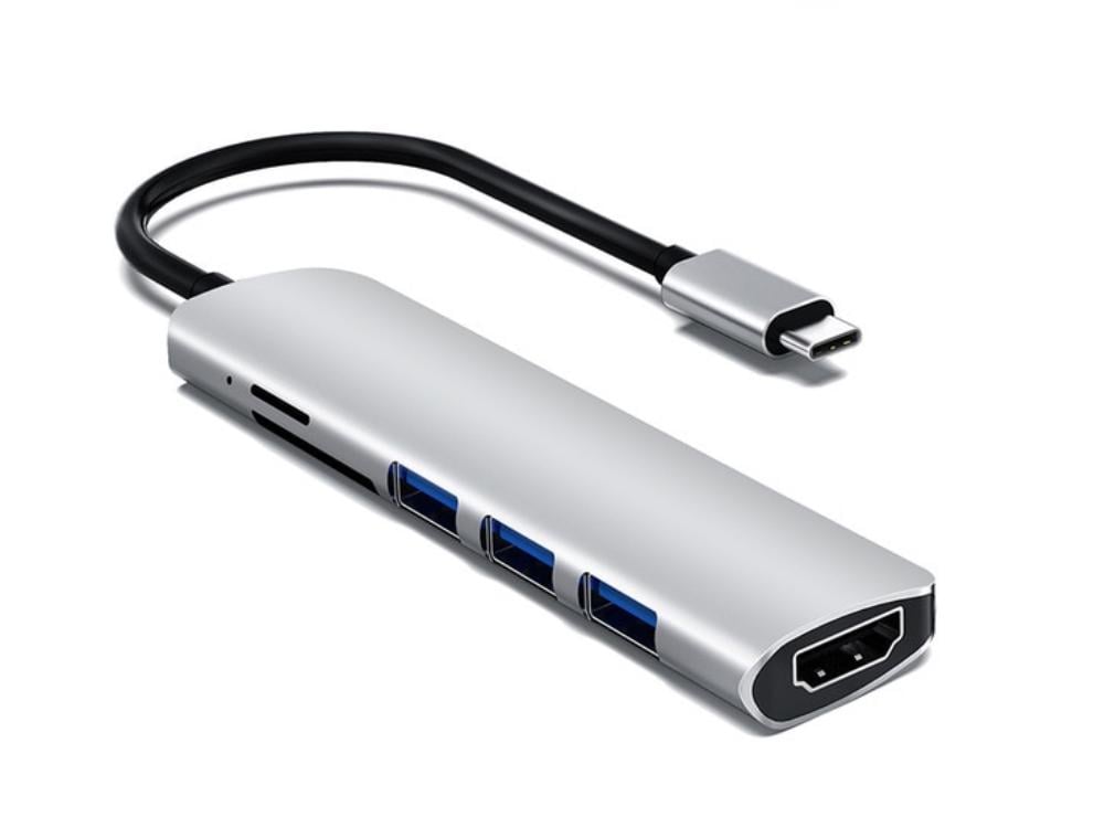 Хаб-перехідник 6в1 з Type C на 4K HDMI/SD/TF/3 USB 3.0 (1009-344-00)