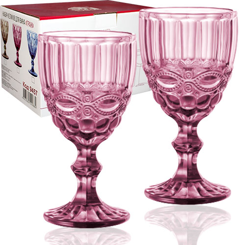 Набір бокалів для вина SNT Вінтаж 340 мл 6 шт. Бордовий (9456) - фото 1 Набір бокалів для вина SNT Вінтаж 340 мл 6 шт. Бордовий (9456) - фото 1