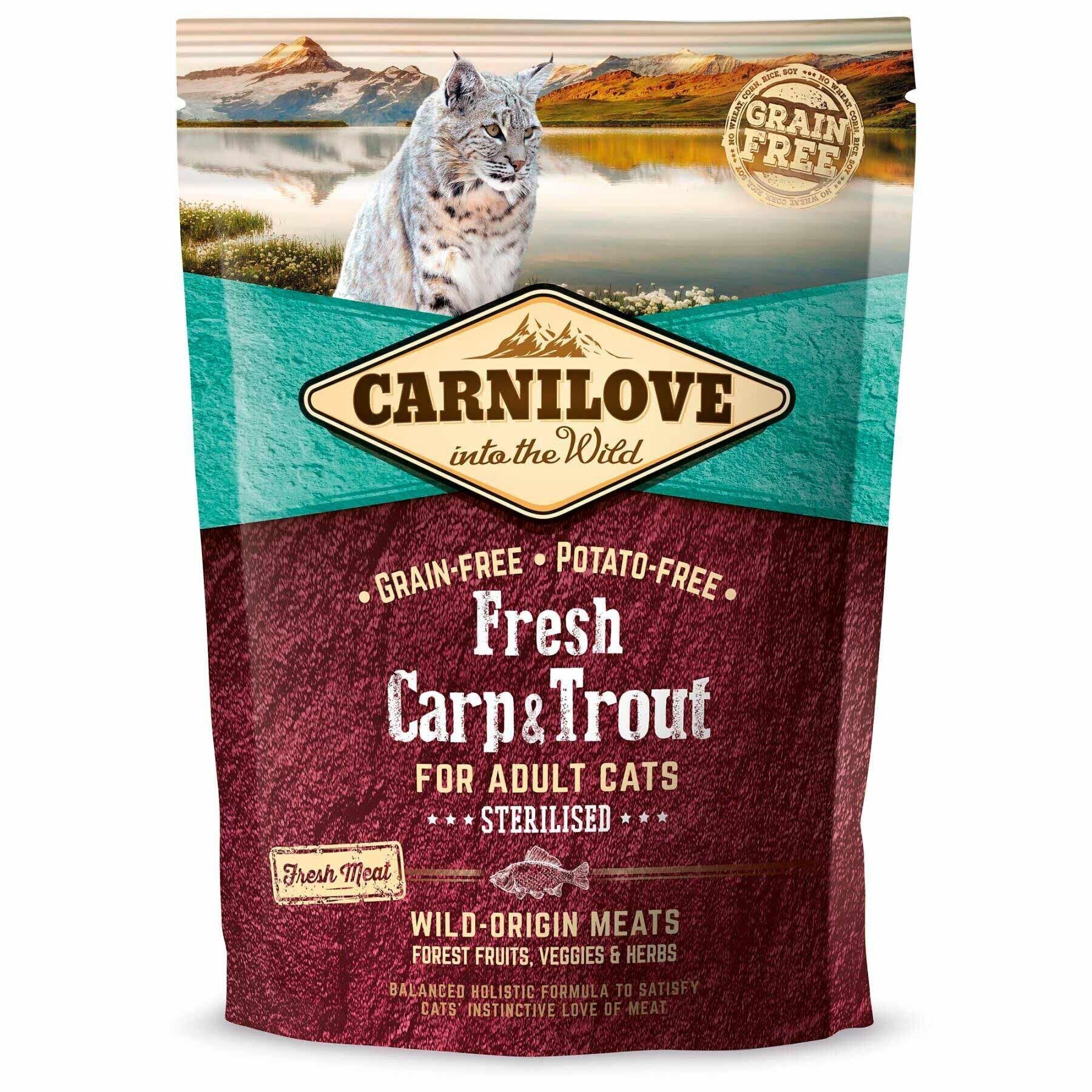 Корм сухой Carnilove Fresh Carp & Trout Sterilised for cats 0,4 кг - фото 1