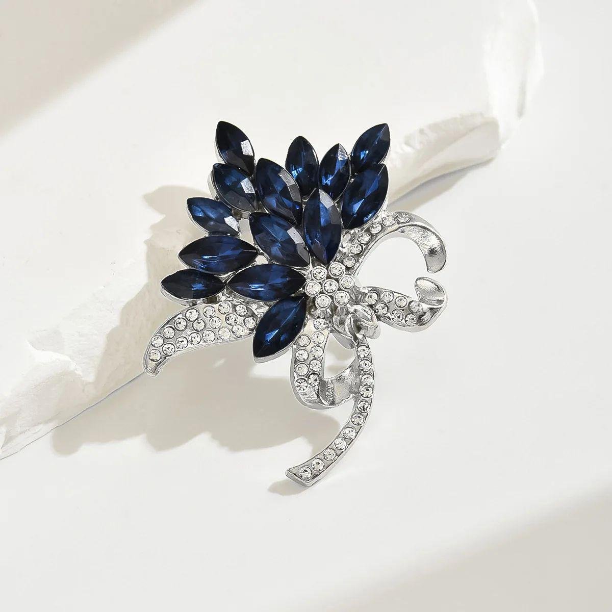 Брошка Квіти 46x38 мм 11,9 г Синій (494693365)