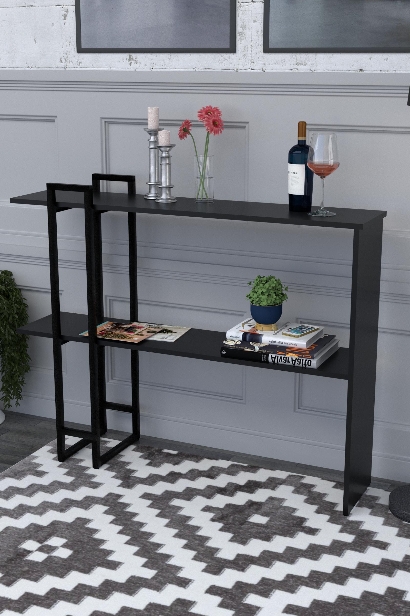 Столик консольный EcoLoft Лаурель DSP-1266 в стиле лофт Черный (29818827) Столик консольный EcoLoft Лаурель DSP-1266 в стиле лофт Черный (29818827)