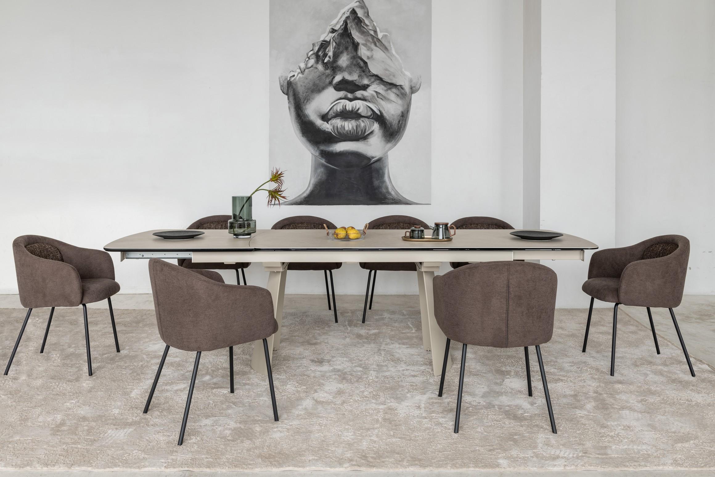 Обідній стіл розсувний Vetro Mebel Вольтерра 2000/2800х1000x760 мм Делікато бежевий/Бежевий (TML-1305) - фото 12 Обідній стіл розсувний Vetro Mebel Вольтерра 2000/2800х1000x760 мм Делікато бежевий/Бежевий (TML-1305) - фото 12