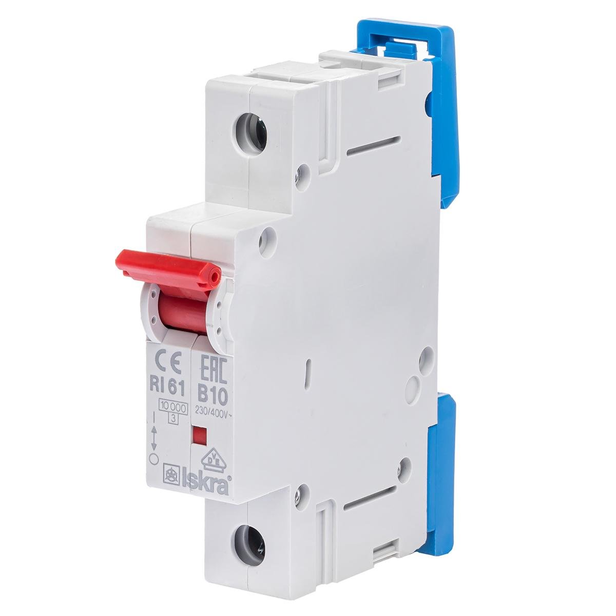 Автоматический выключатель 10A 1P 10kА B ISKRA RI61B10A (786100038000)