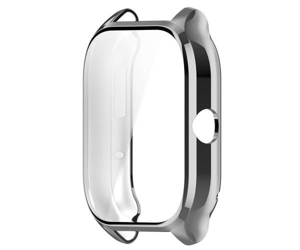 Чехол силиконовый для Amazfit GTS 4 с защитой на экран Серебряный