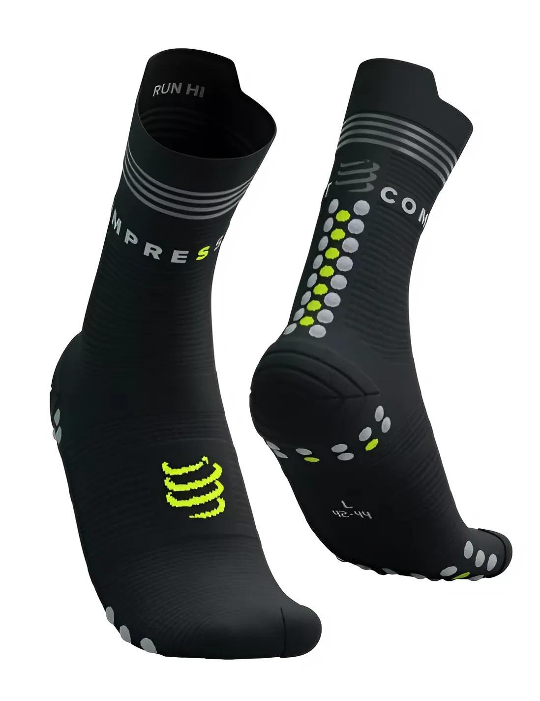 Шкарпетки спортивні компресійні Compressport Pro Racing Socks V4.0 Run High T3 Flash Black/Fluo Yellow (SMCU3009016T3)