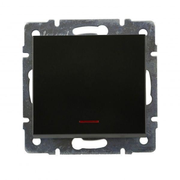 Выключатель одноклавишный с подсветкой Lezard Rain Антрацит (00000023043)