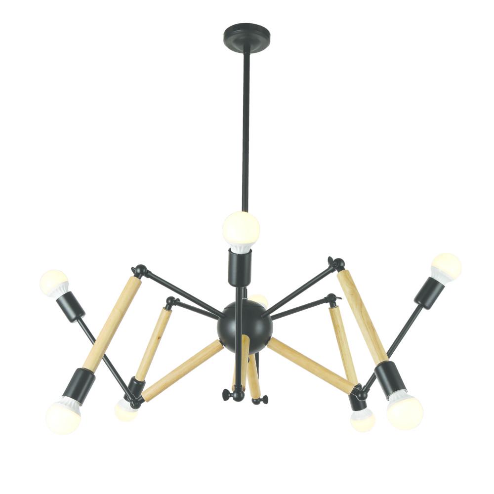 Люстра Levistella Паук 909-XL1022-8 BK на 8 ламп Черный (14-16-LVS3601)