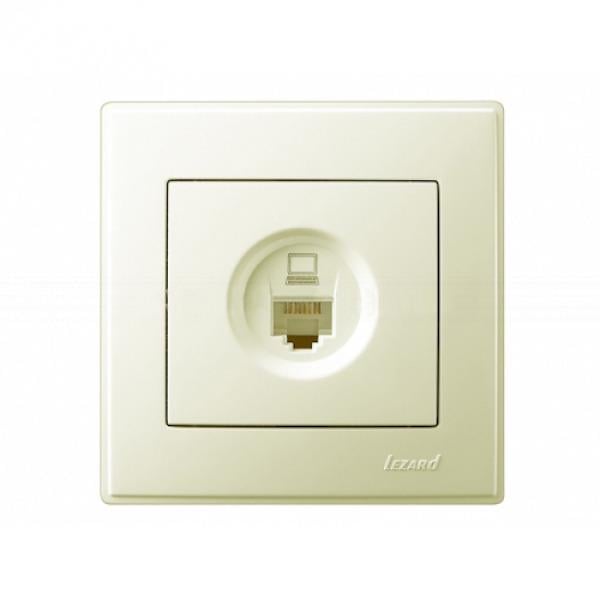 Розетка одинарная компьютерная Lezard Lesya Кремовый (00000013157)