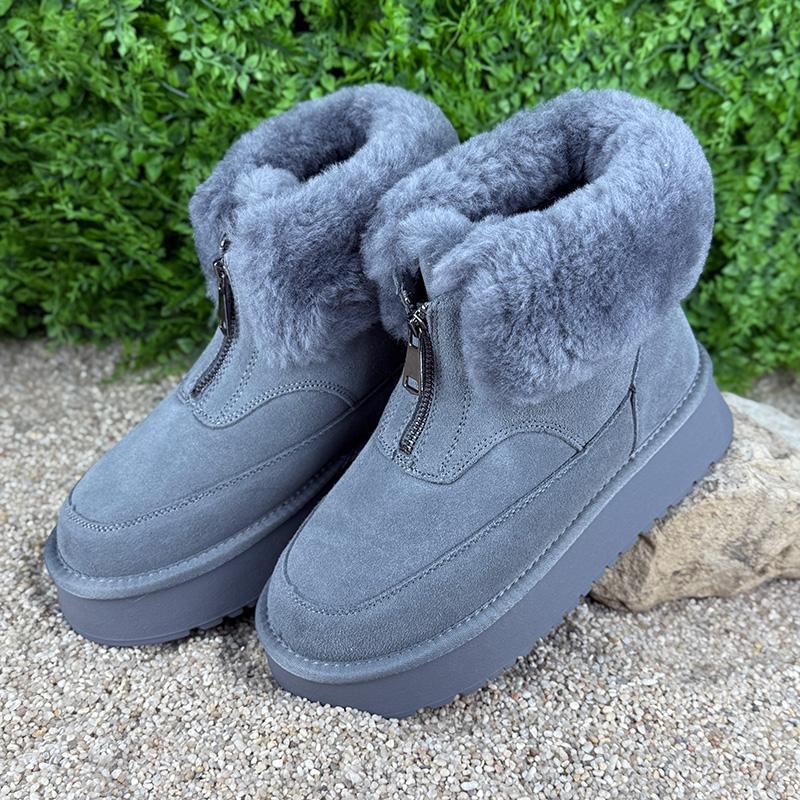 Уггі жіночі замшеві на платформі Е-0090080 p. 36 23-23,5 см Сірий - фото 2