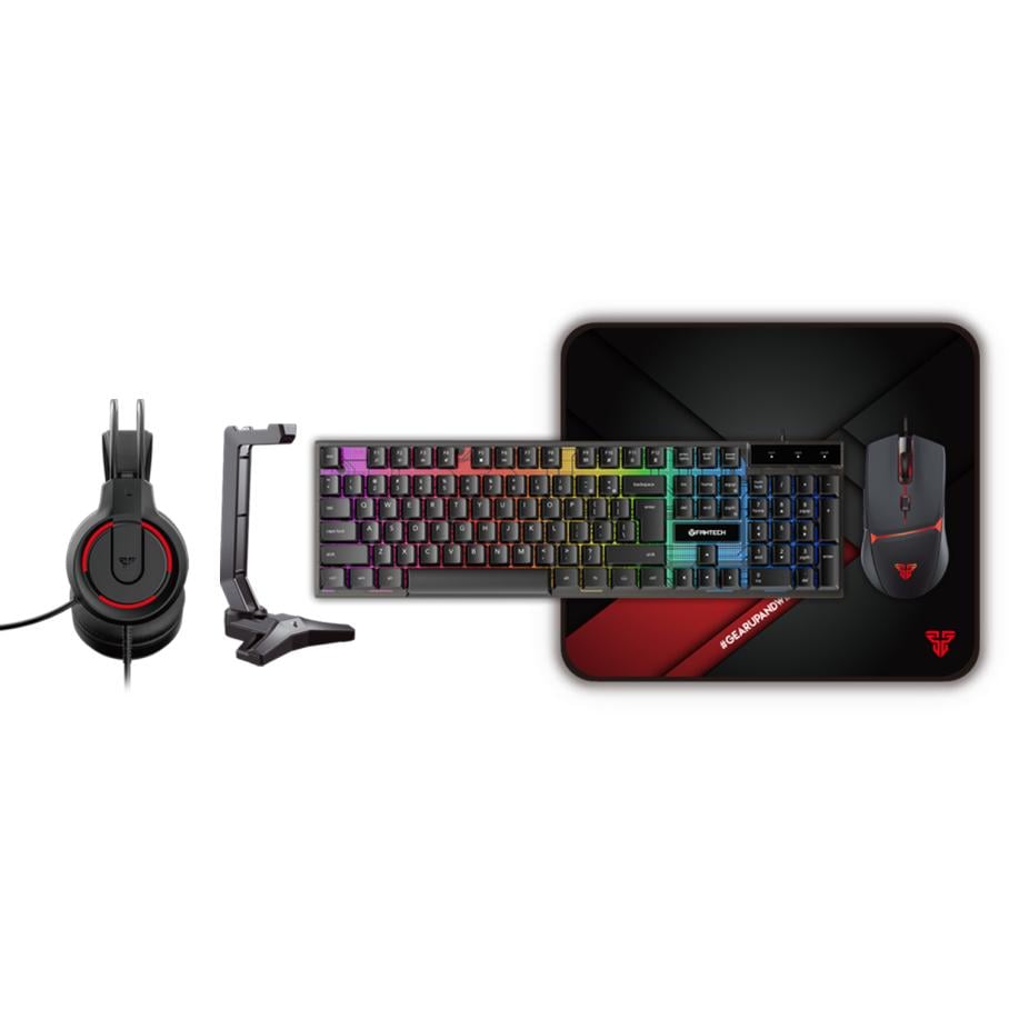 Комплект игровой 5в1 Fantech P51 клавиатура/мышь/коврик/наушники/подставка Black (36552008)