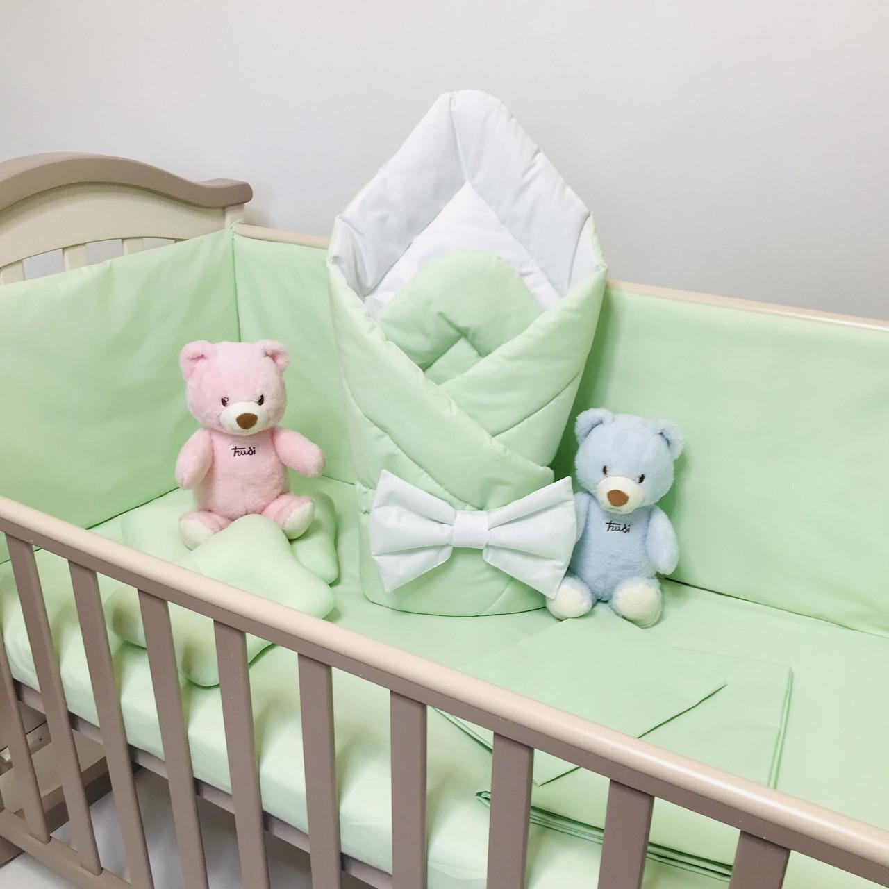 Бортики защита в детскую кровать Penetka бязь 120x40/60x40 см Салатовый (6500.120.40.96) - фото 9 Бортики защита в детскую кровать Penetka бязь 120x40/60x40 см Салатовый (6500.120.40.96) - фото 9