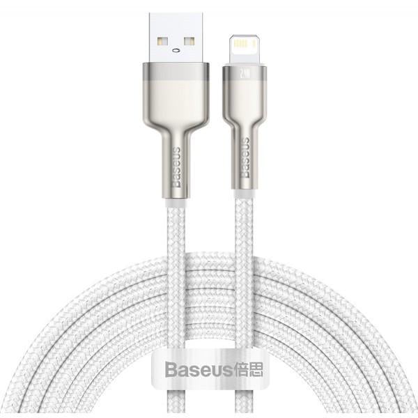 Кабель Baseus Cafule Metal Lightning 2.4A 2 м White Кабель Baseus Cafule Metal Lightning 2.4A 2 м White