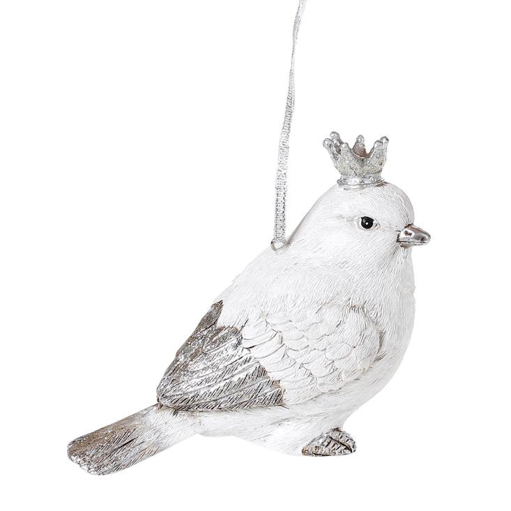 Декоративная подвесная фигурка BonaDi Птичка-1 в короне 12 см (218-911)