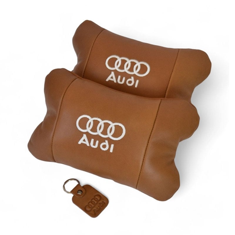 Подушка автомобильная Audi 7485 на подголовник кожа 2 шт. Brown (36226864)