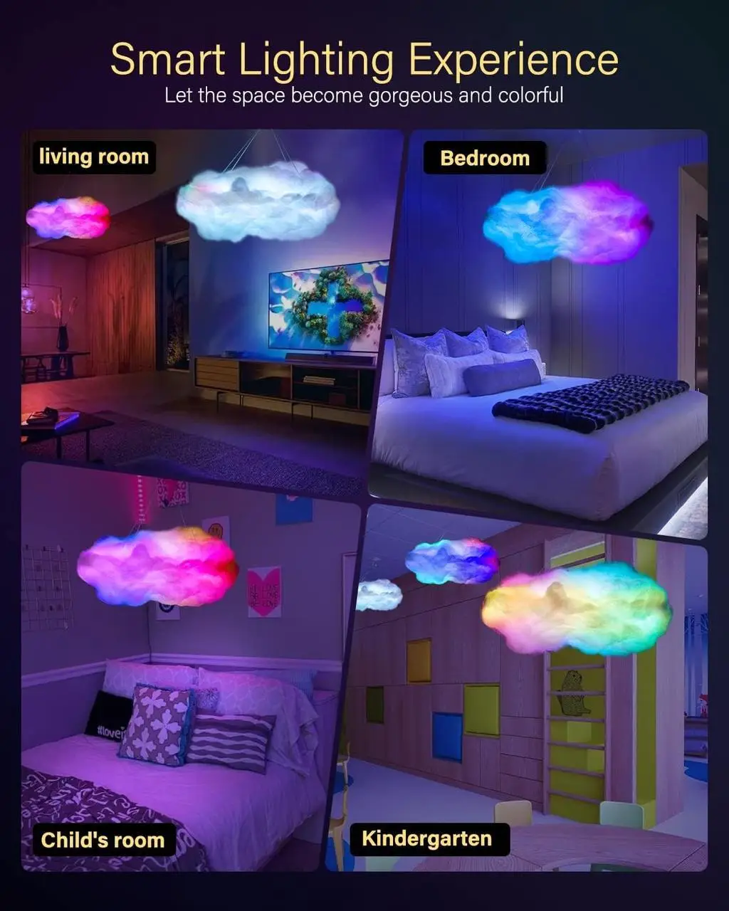 Світлодіодна стрічка Хмара Bluetooth 3D RGB з пультом (22293415) - фото 8