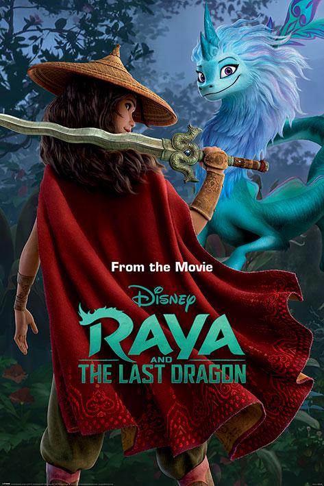 Постер плакат Райя И Последний Дракон Воин В Дикой Природе/Raya and the Last Dragon Warrior in the Wild 61x91,5 см