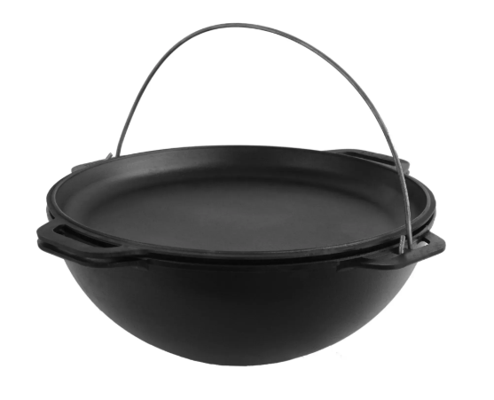 Котел чугунный азиатский Brizoll с чугунной крышкой-сковородкой 8 л (KA08-2) - фото 2 Котел чугунный азиатский Brizoll с чугунной крышкой-сковородкой 8 л (KA08-2) - фото 2