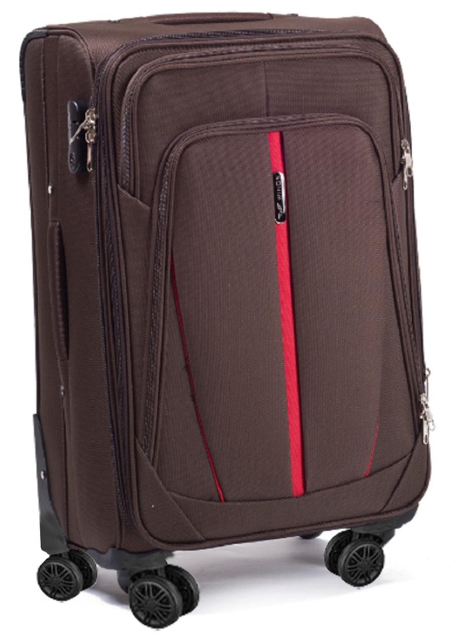 Валіза тканинна Wings 1706 середня 4 колеса Коричневий Vt00041