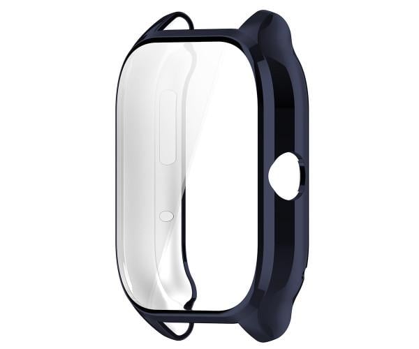 Чехол силиконовый для Amazfit GTS 4 с защитой на экран Темно-синий