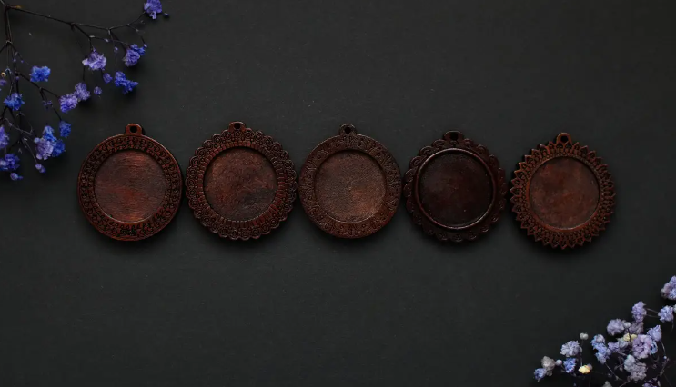 Форма кулон для Кабошонів дерево 5 шт. (Е17003)