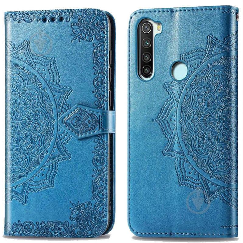 Кожаный чехол-книжка Epik Art Case с визитницей для Xiaomi Redmi Note 8T Синий (839762)