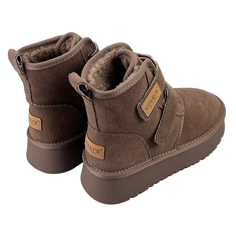 Угги женские замшевые на платформе липучка 90073 p. 38 24,5-25 см Коричневый - фото 4 Угги женские замшевые на платформе липучка 90073 p. 38 24,5-25 см Коричневый - фото 4