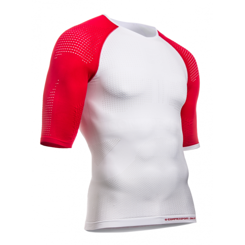 Футболка мужская для спорта Compressport On/Off Multisport Shirt SS S White/Red (6b571a4e)