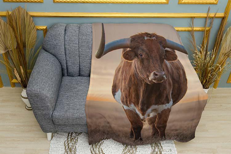 Плед Bull Big horns плюш двухслойный 150х210 см (113975-3)