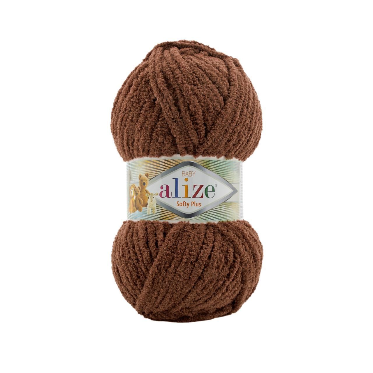 Пряжа Alize Softy Plus плюшева 100 г 120 м Шоколадний мокко №321 (2894935779)