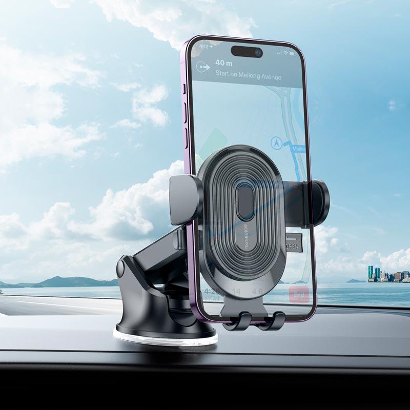 Держатель для телефона в машину Hoco Wise Automatic Induction Wireless Fast Charging Car Holder HW3 5-15W Black (11878816) - фото 9