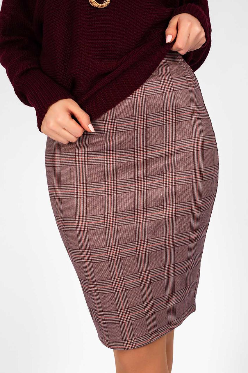 Юбка в клетку 0125-1 XS Red - фото 1