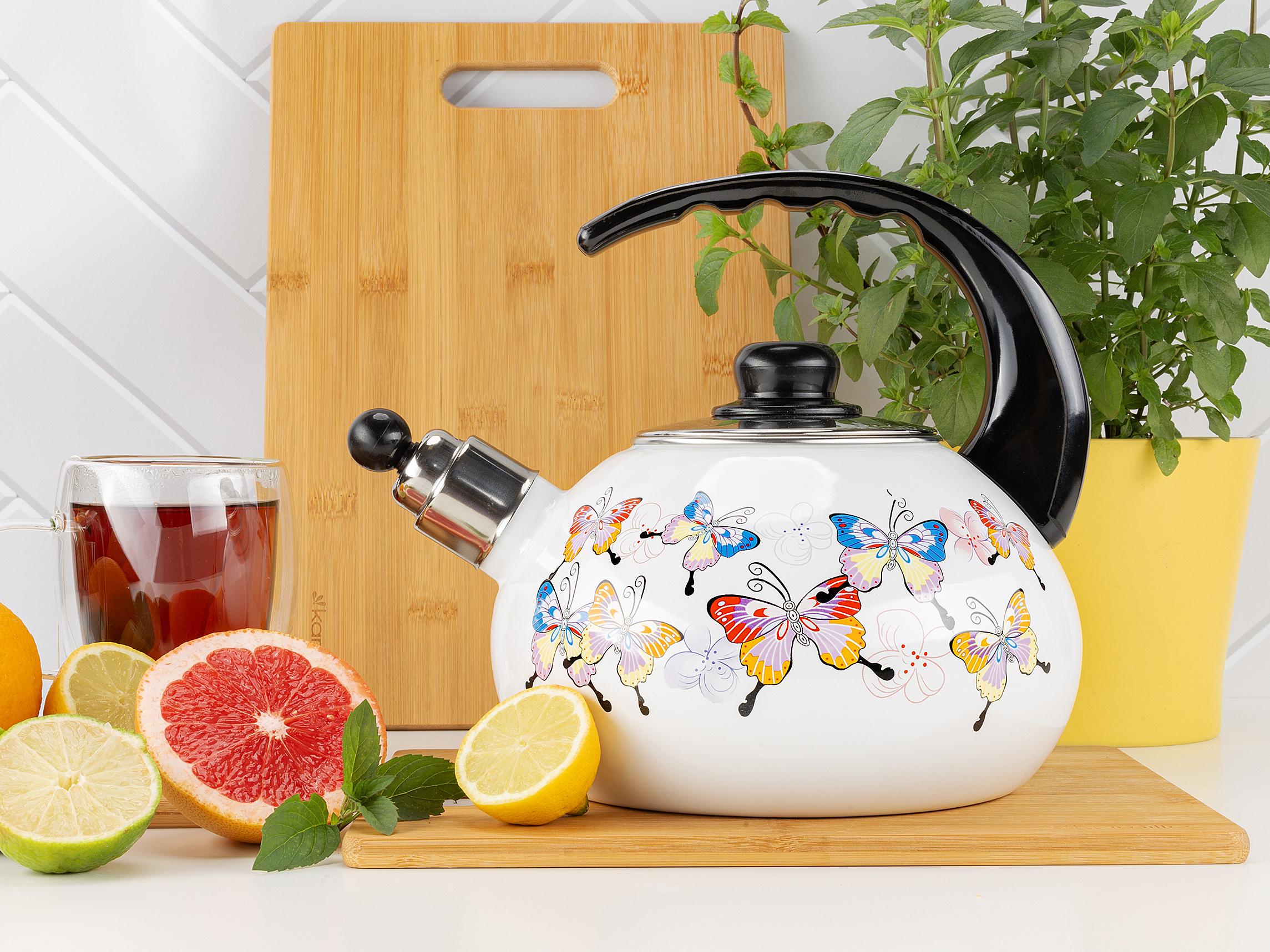 Чайник со свистком Kamille KM-1035 с рисунком из эмалированной стали 2,5 л Белый (150-84-1035) - фото 6 Чайник со свистком Kamille KM-1035 с рисунком из эмалированной стали 2,5 л Белый (150-84-1035) - фото 6