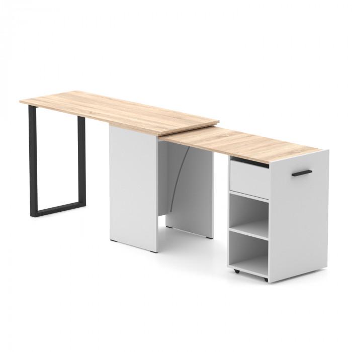 Стол-трансформер Knap Hobana Jumbo B1 World 228х50х77 см Белый/Дуб сонома (S201010221) - фото 2