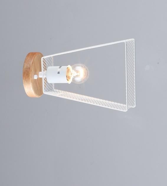 Бра настінне Valeso з дерев'яним кріпленням одинарне Е27 IP20 B N6687/1W Білий (28689612)