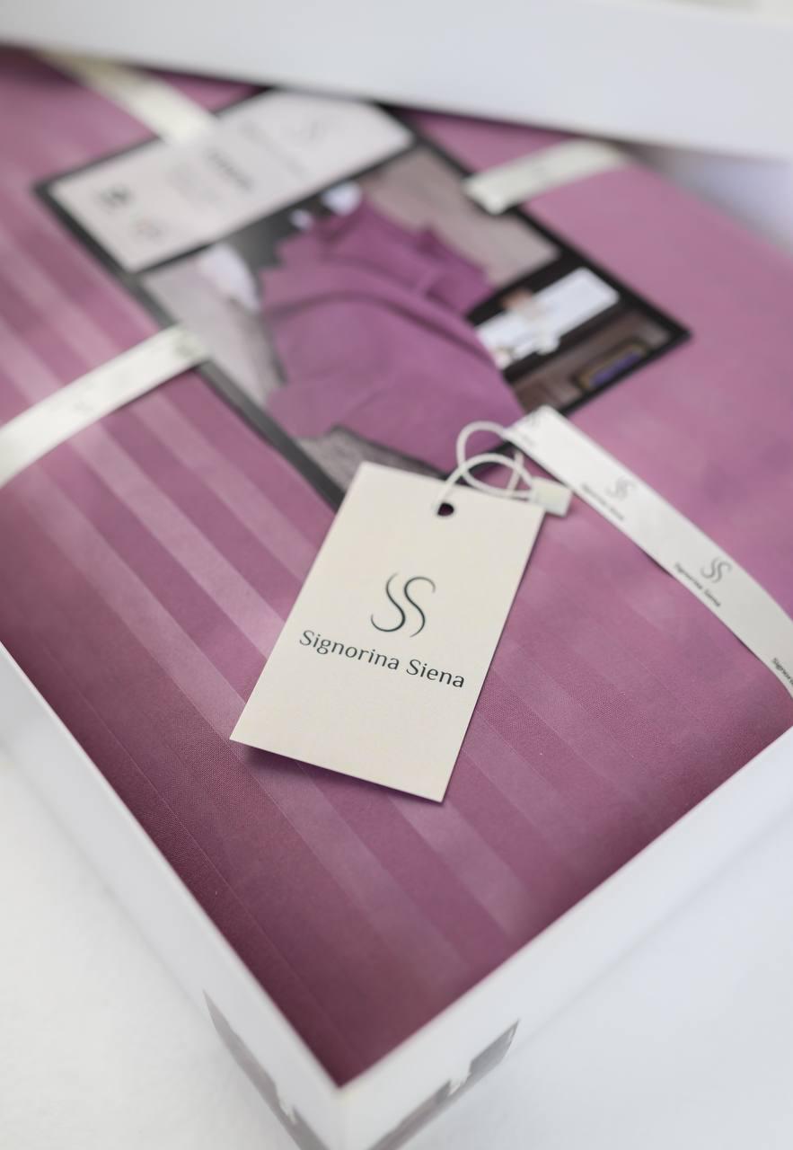 Комплект постільної білизни Signorina Siena зі страйп-сатину сімейний 50х70 см/70х70 см Фуксія (0021S) - фото 2