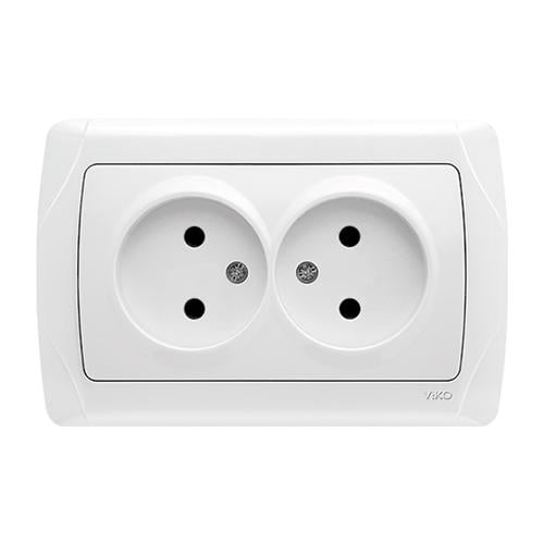 Розетка Viko Carmen двойная без заземления Белый (20957-е)