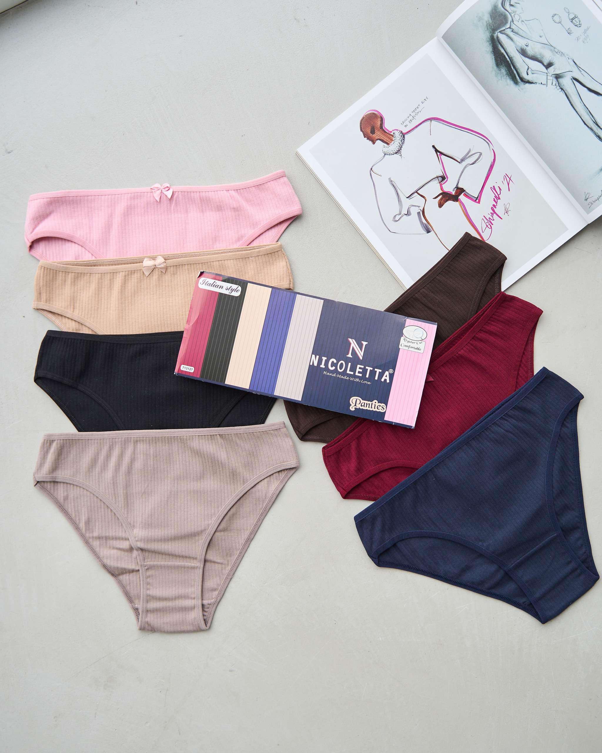 Набор трусиков женских с бантиками в рубчик 7 шт. L Разноцветный (713127) - фото 4 Набор трусиков женских с бантиками в рубчик 7 шт. L Разноцветный (713127) - фото 4