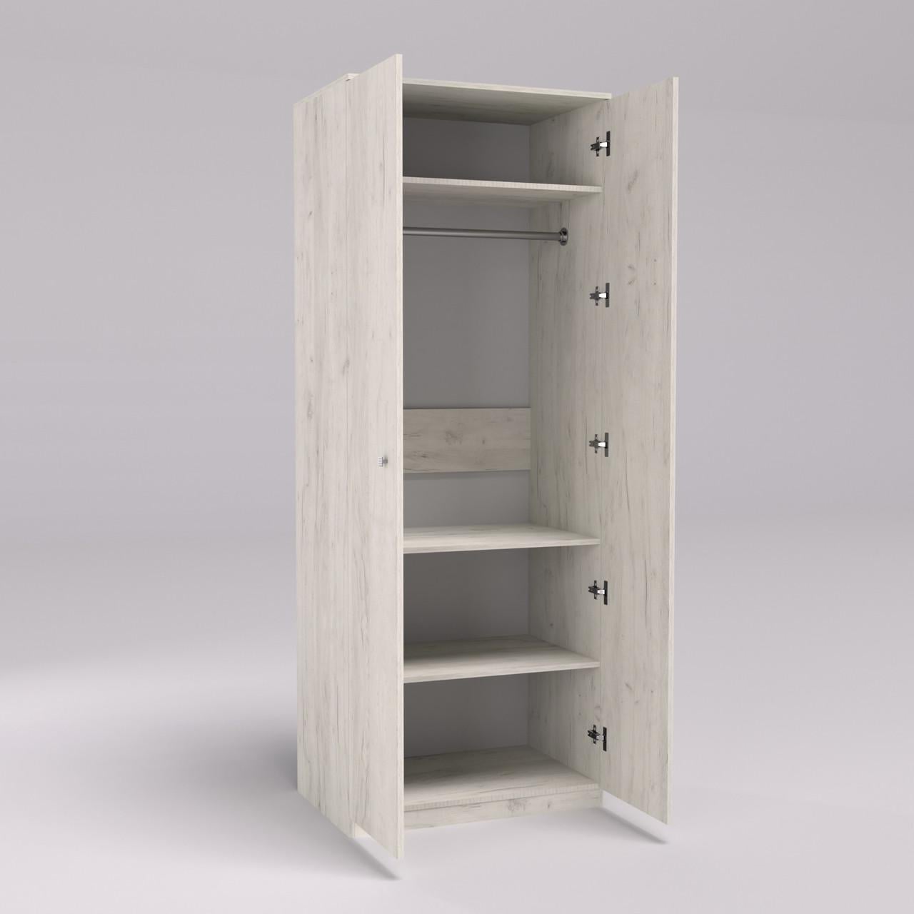 Шкаф платяной Континент F 14 80х53х210 см Дуб крафт белый