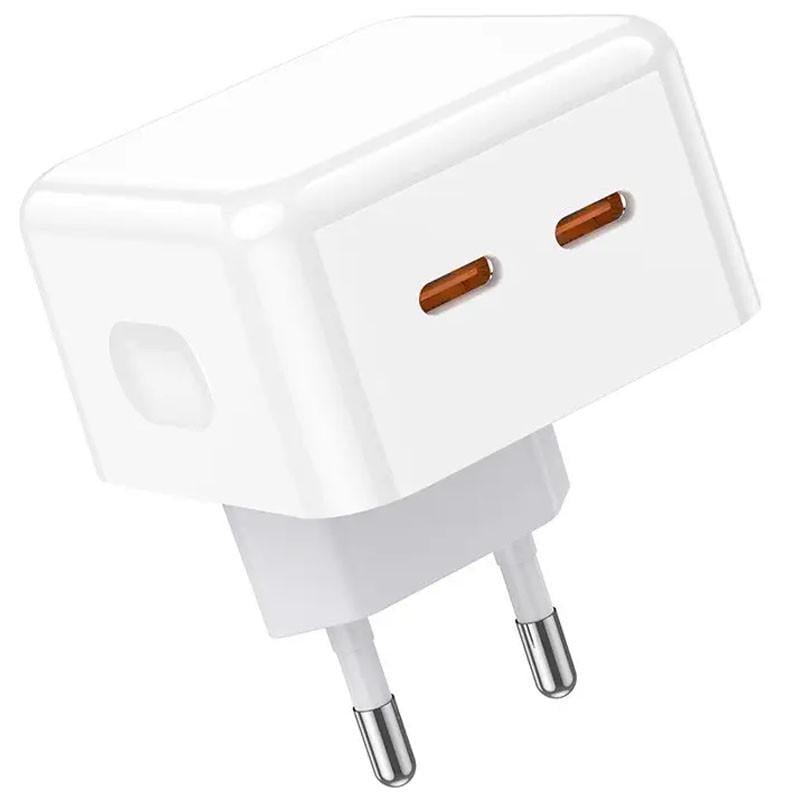 Зарядний пристрій мережевий Borofone BA76A Source PD35W 2USB-C White (00000064408_1)