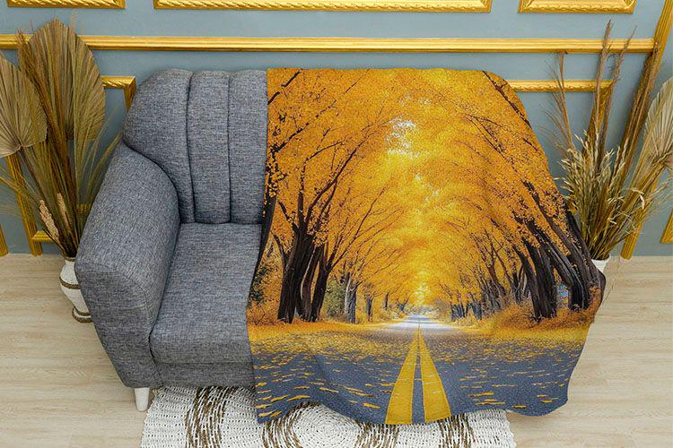 Плед 3D Autumn Road плюш одношаровий 135х150 см (114316)