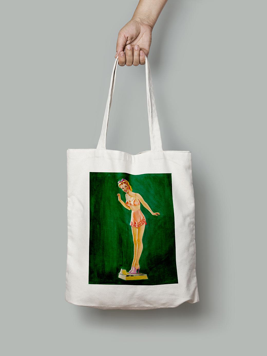 Эко-сумка Девушка пин ап на весах шопер (pin_up010278_Bag)