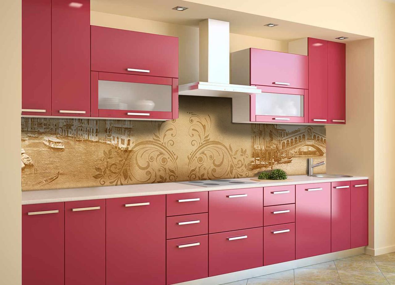 Кухонный фартук Гранд канал из самоклеющейся виниловой пленки 60х250 см Бежевый