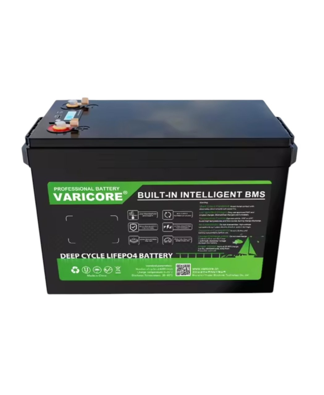 Батарея LifePO4 Розумний БМС USB 3.0 Type C порти 310 Ah/12 V