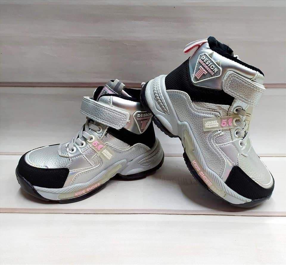 Ботинки дитячі J&G демисезонні для дівчинки р. 24 Сірий (013080/24)